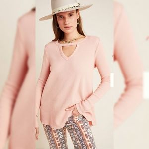 NWOT Anthropologie T.La Nadia Cut-Out Waffle Tunic